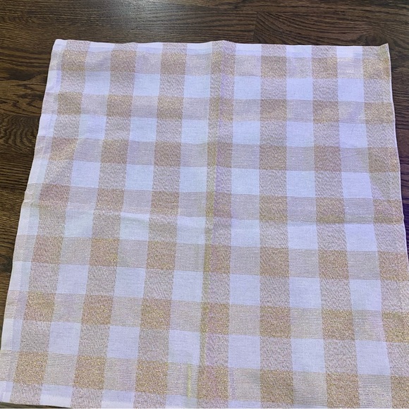 4 pack 20X20" Kitchen plaid towels gold ivory rustic shimmer metallic copper - Picture 9 of 10